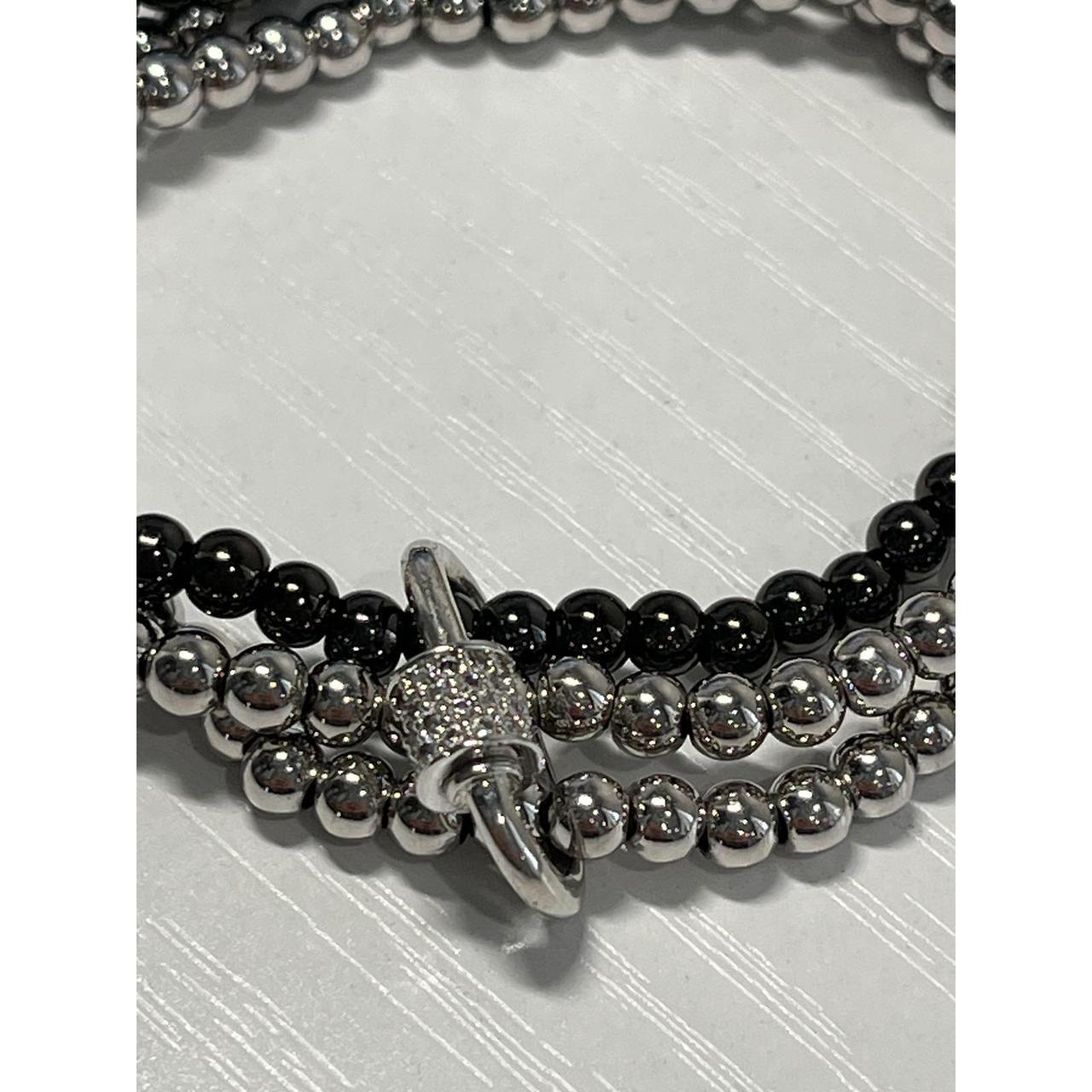 Women's Bracelet - Black/Silver – Stackable Beade… - image 4