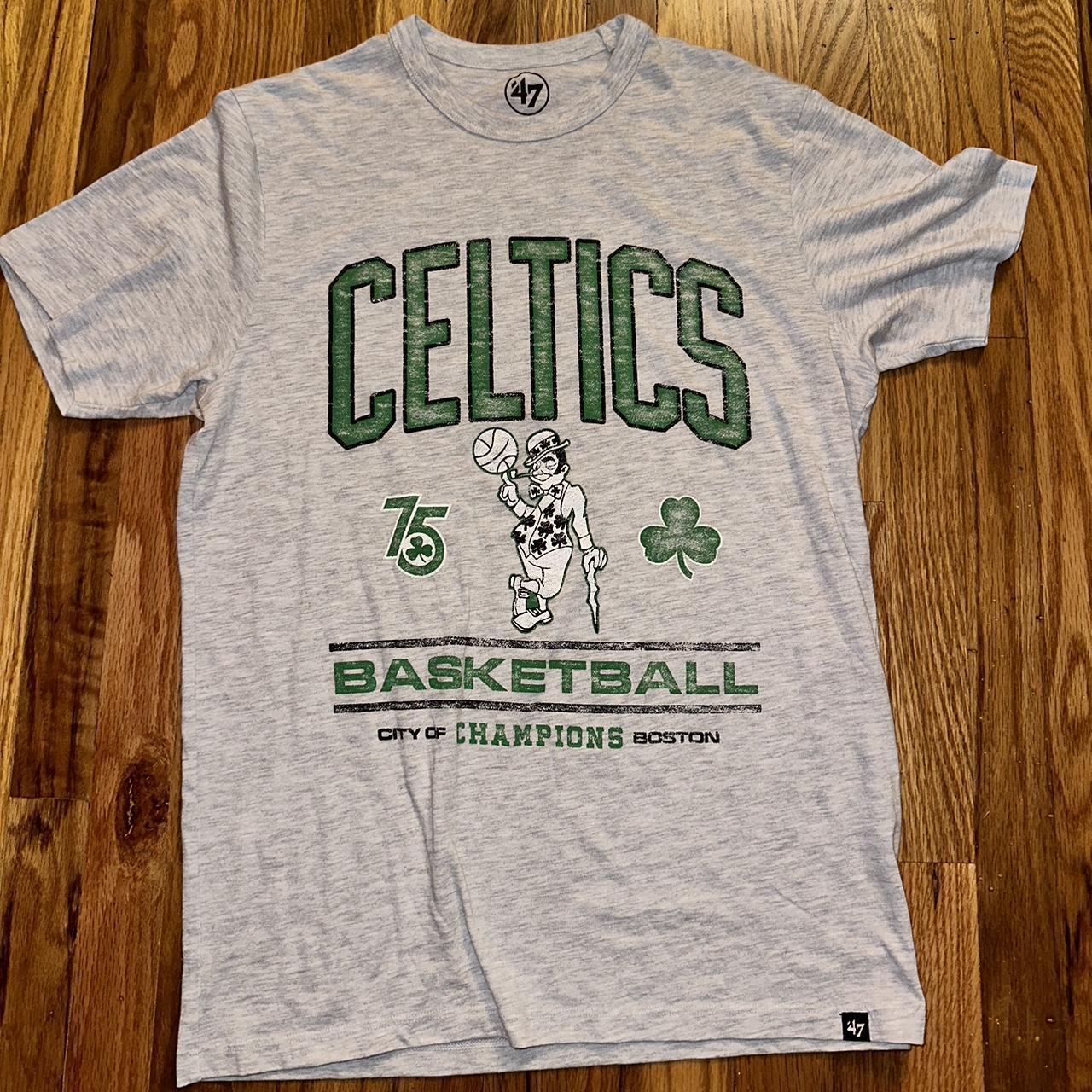 green boston celtics graphic t-shirt #bostonceltics - Depop