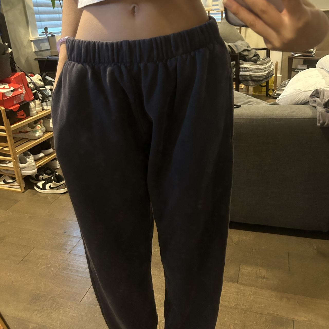 Navy blue brandy melville rosa sweatpants! Worn a... Depop