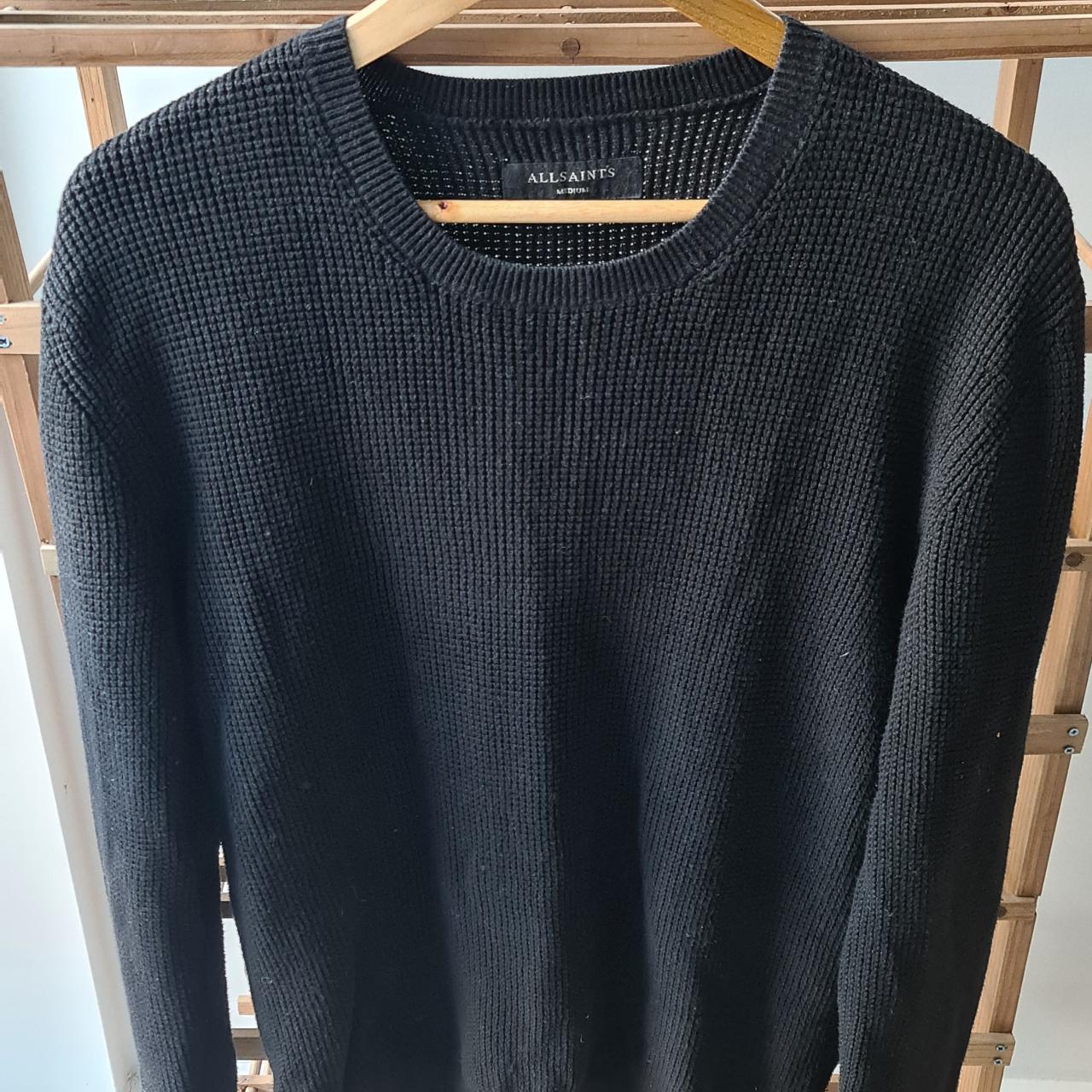 AllSaints knitted jumper in black. Size medium. - Depop