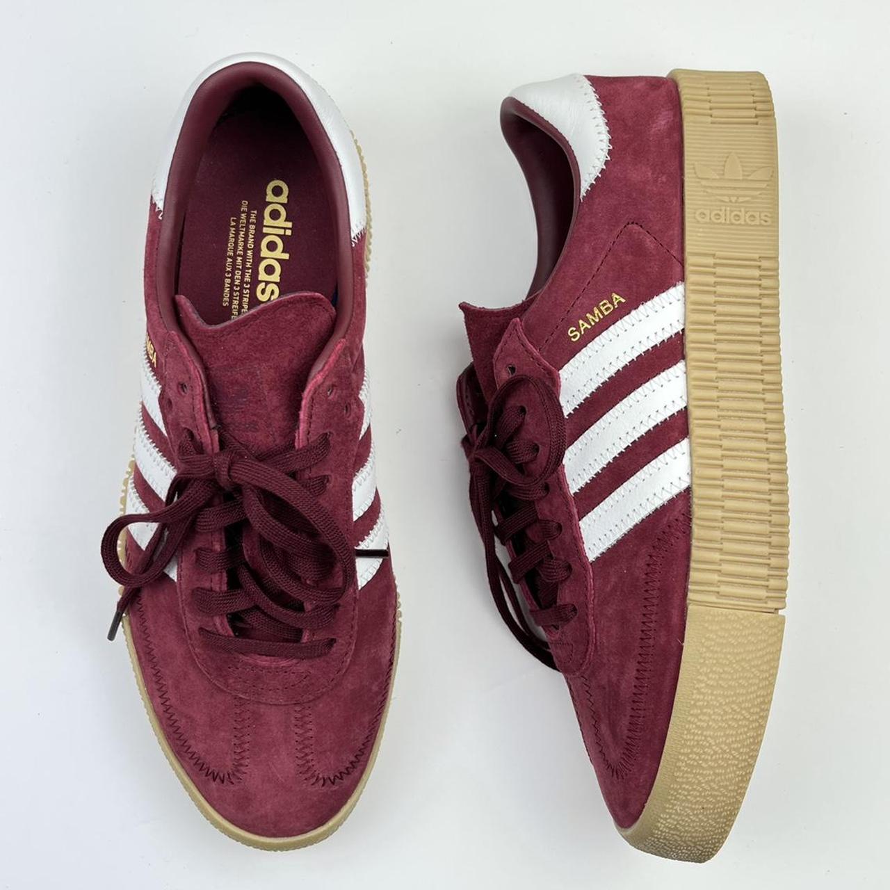 Adidas Sambarose Platforms Burgandy Suede / Gum... - Depop