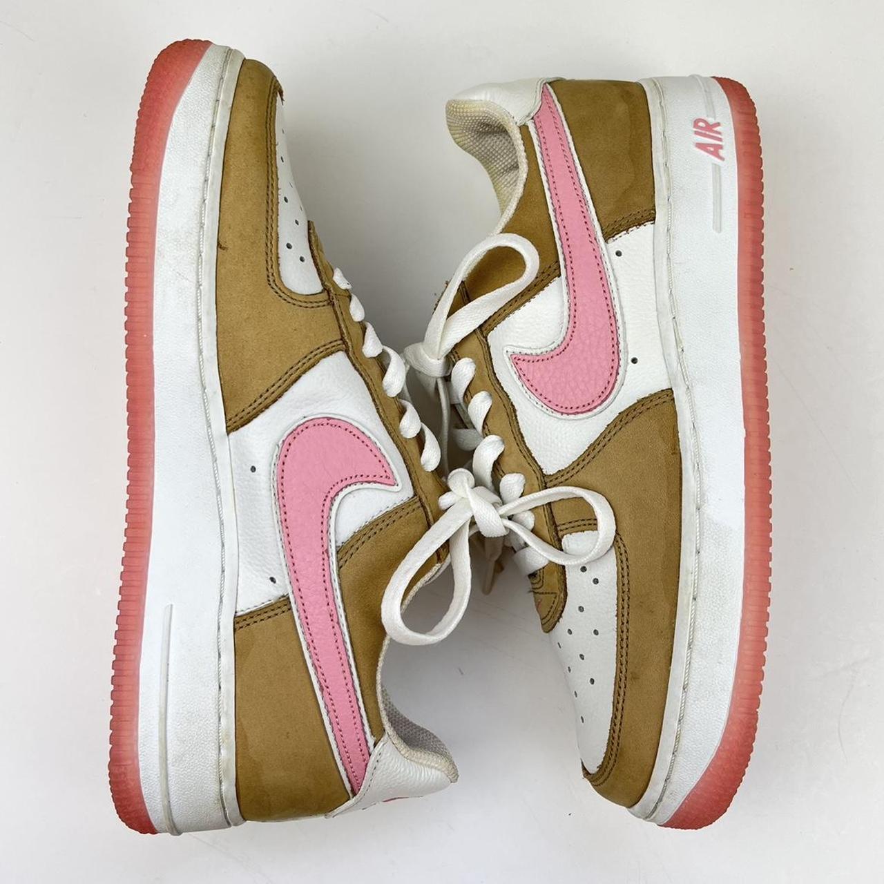 Rare Vintage Nike Air Force 1 Tan/Pink (2004) SKU:... - Depop