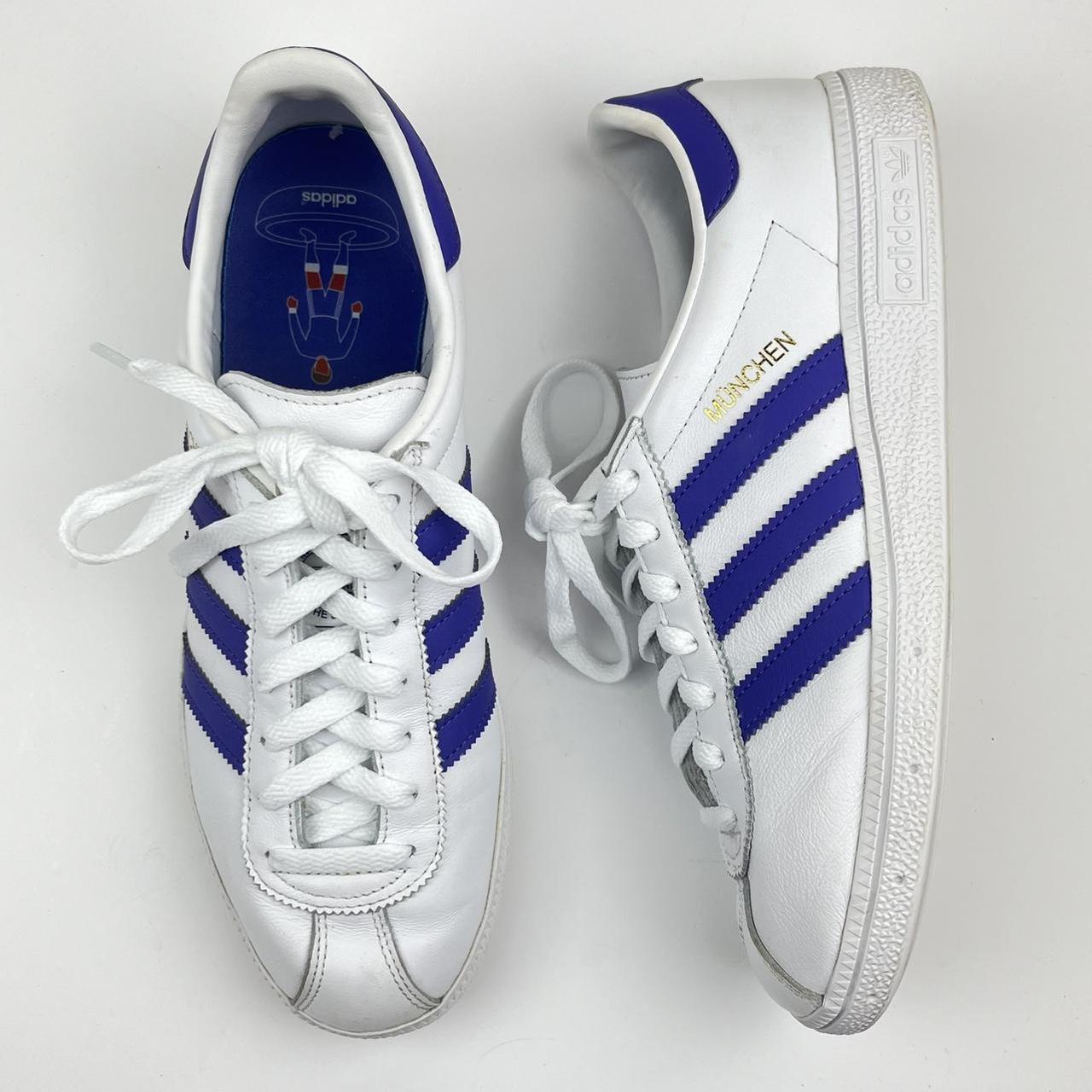 Adidas Munchen White Purple US 7.5 Mns UK 7. Depop