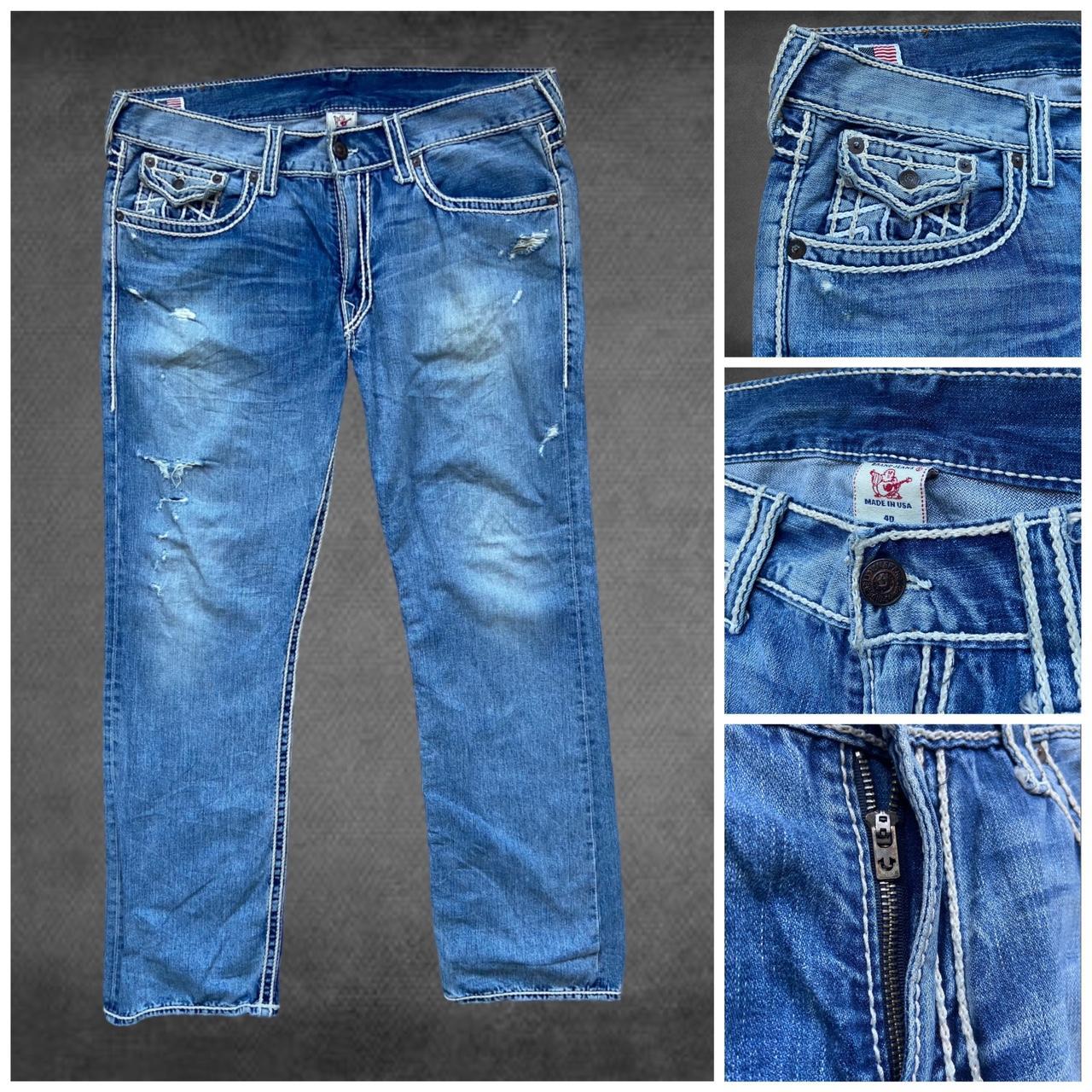 True Religion Rope Stitch Jeans, sum real american... Depop