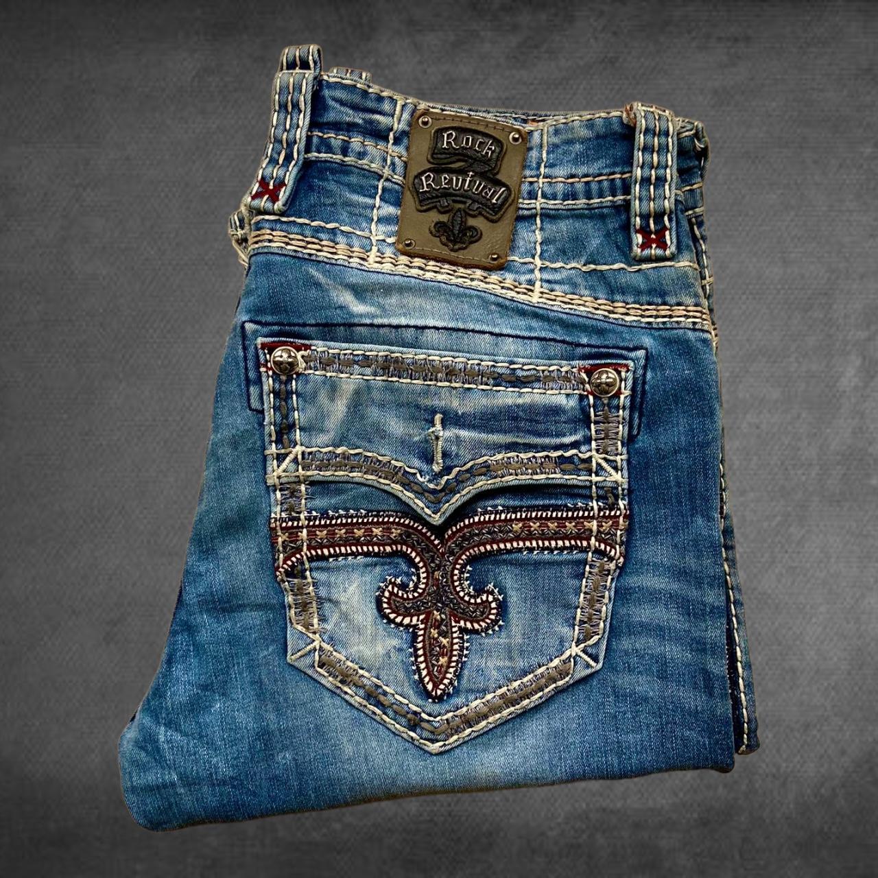 Orange rock shops revival jeans