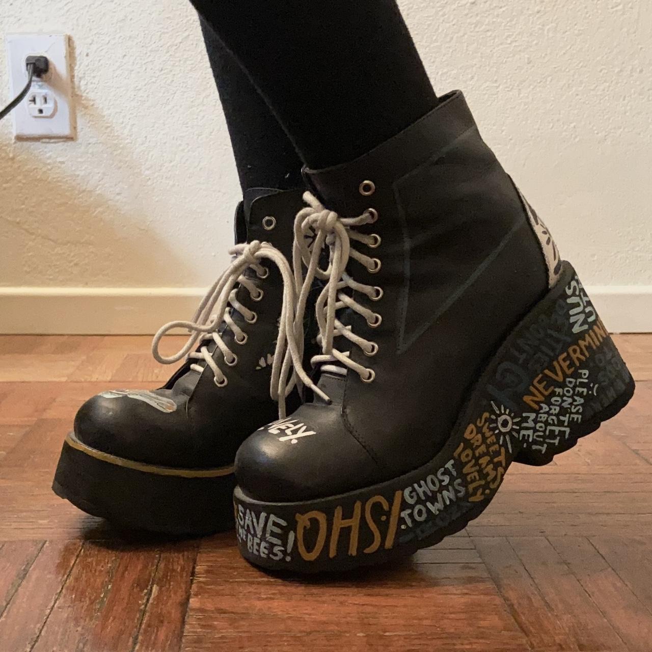 hand-painted unif ryder boots   , right : atlas moth...