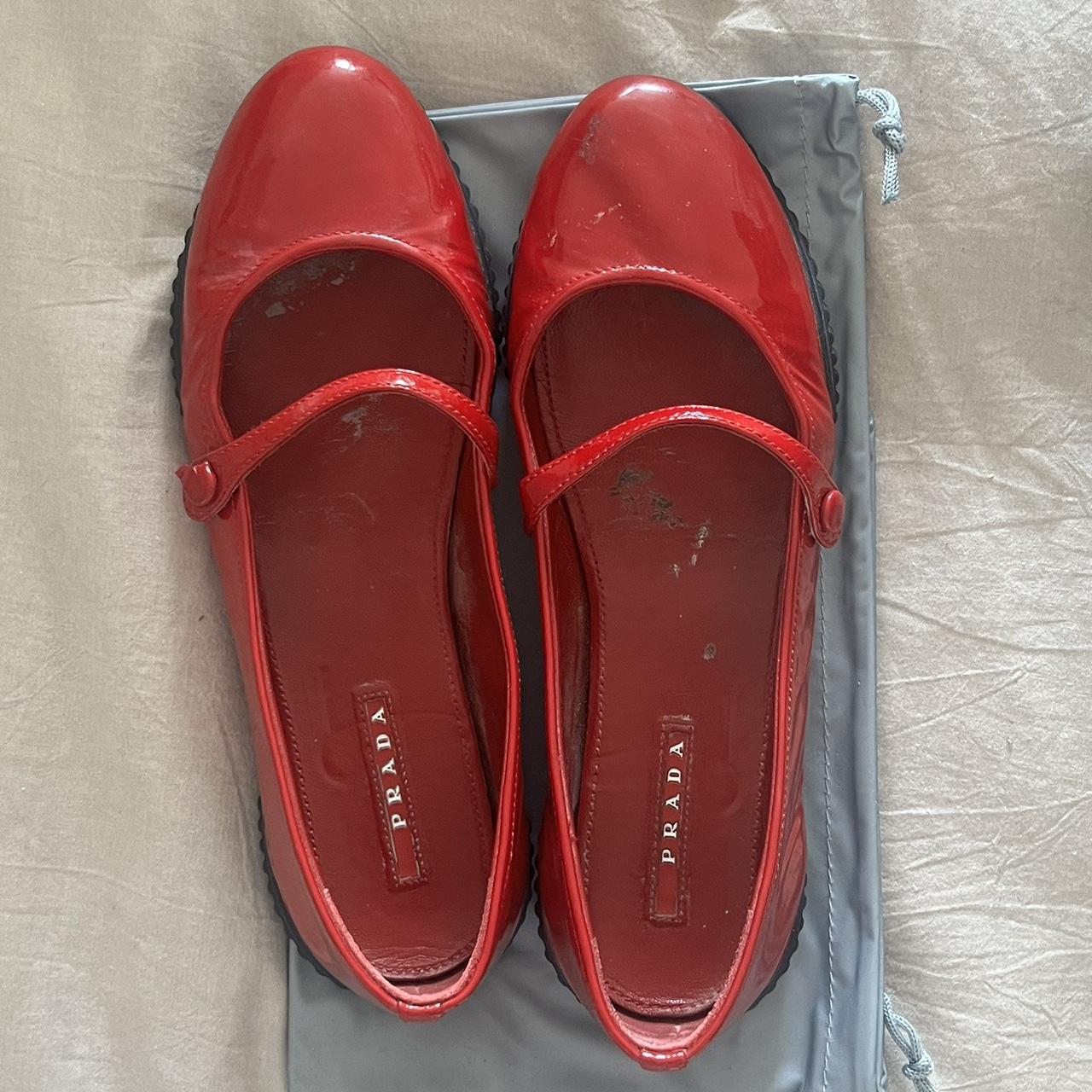 vintage authentic prada ballet flats/ mary janes 😵‍💫... - Depop