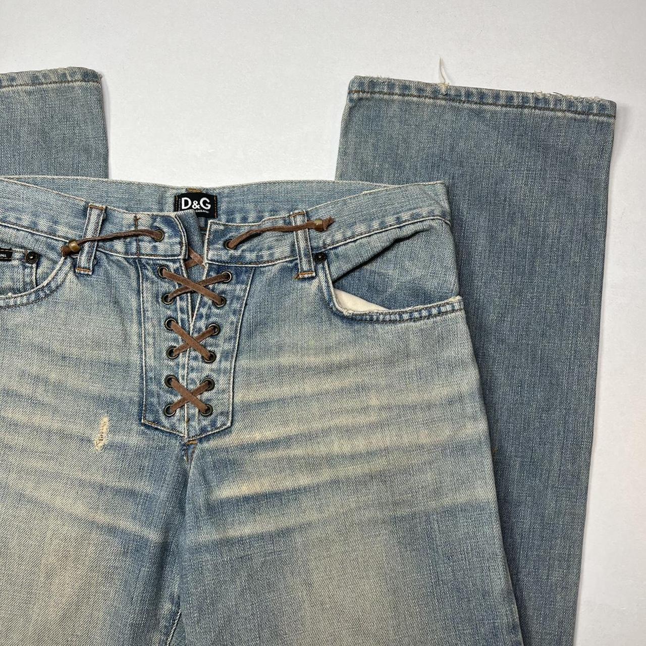 Rare Dolce And Gabbana Lace Up Jeans Made In... - Depop