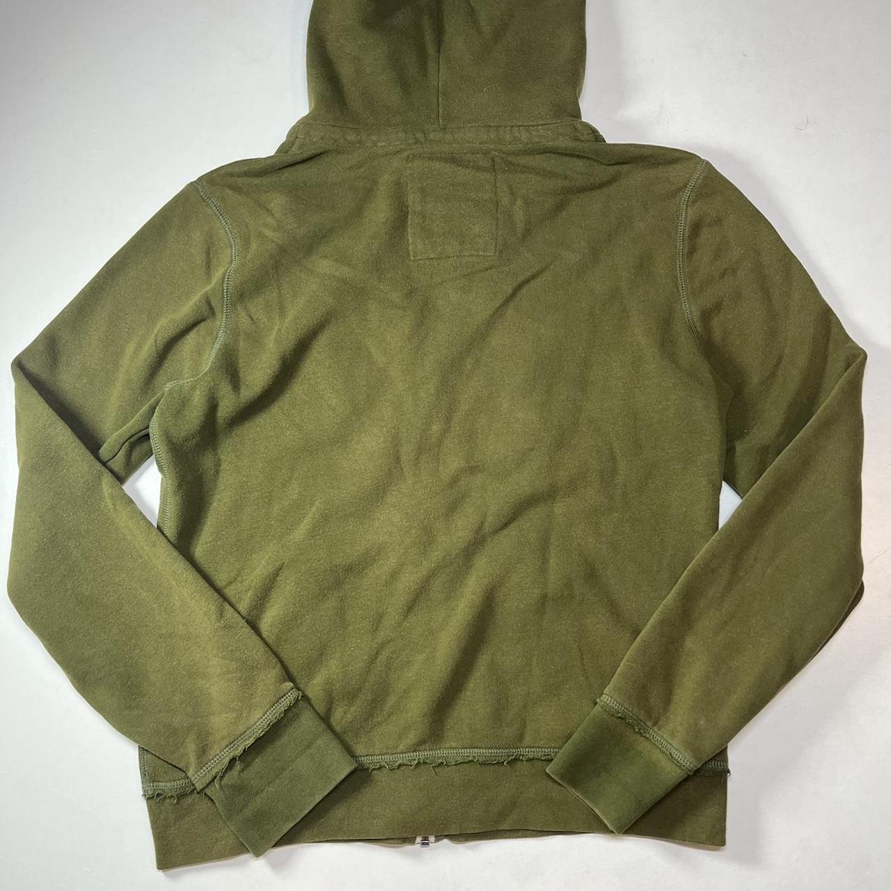 2000s Aeropostale Green Zip Up Hoodie Faded Olive - Depop