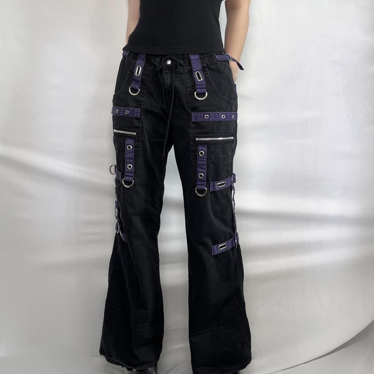 Tripp NYC Women's Black and Purple Jeans | Depop