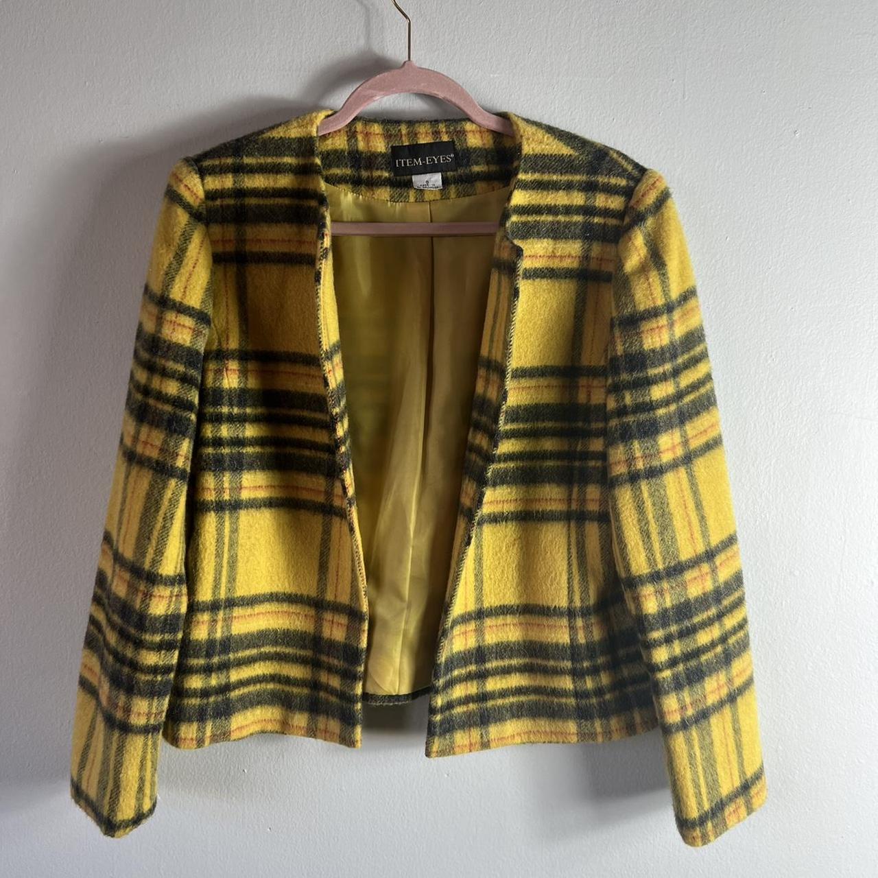 vintage 1990s Cher Clueless style yellow plaid... - Depop