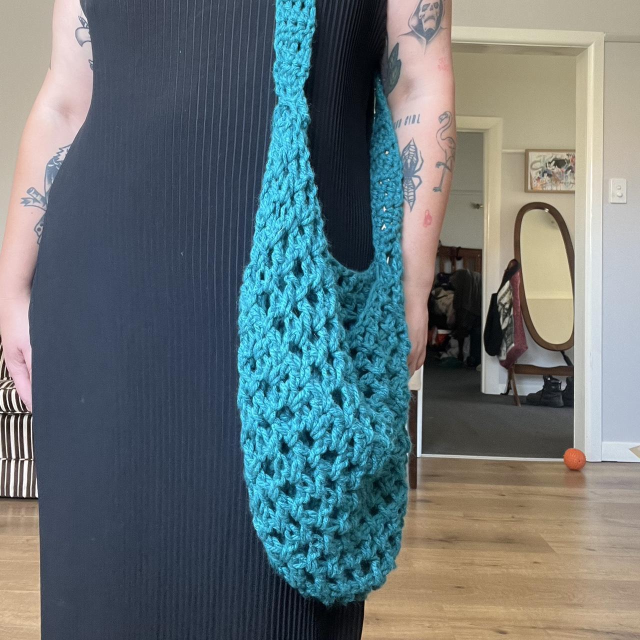 Hand crocheted slouch grocery bag Depop