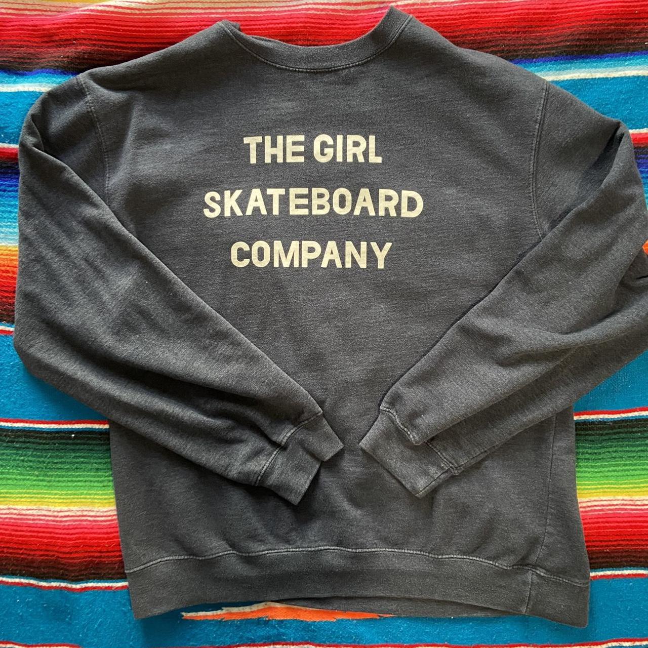 GIRL Skateboards crew neck sweatshirt. Heather Navy... Depop