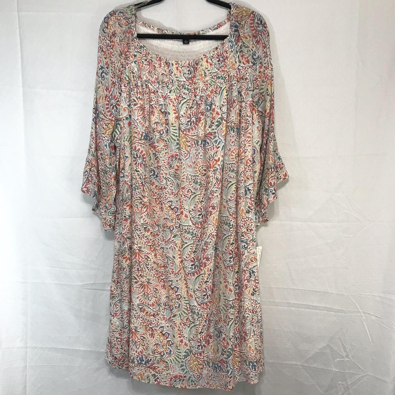 NWT ZAC & RACHEL Size 2X Floral Smock Dress *ALL... - Depop