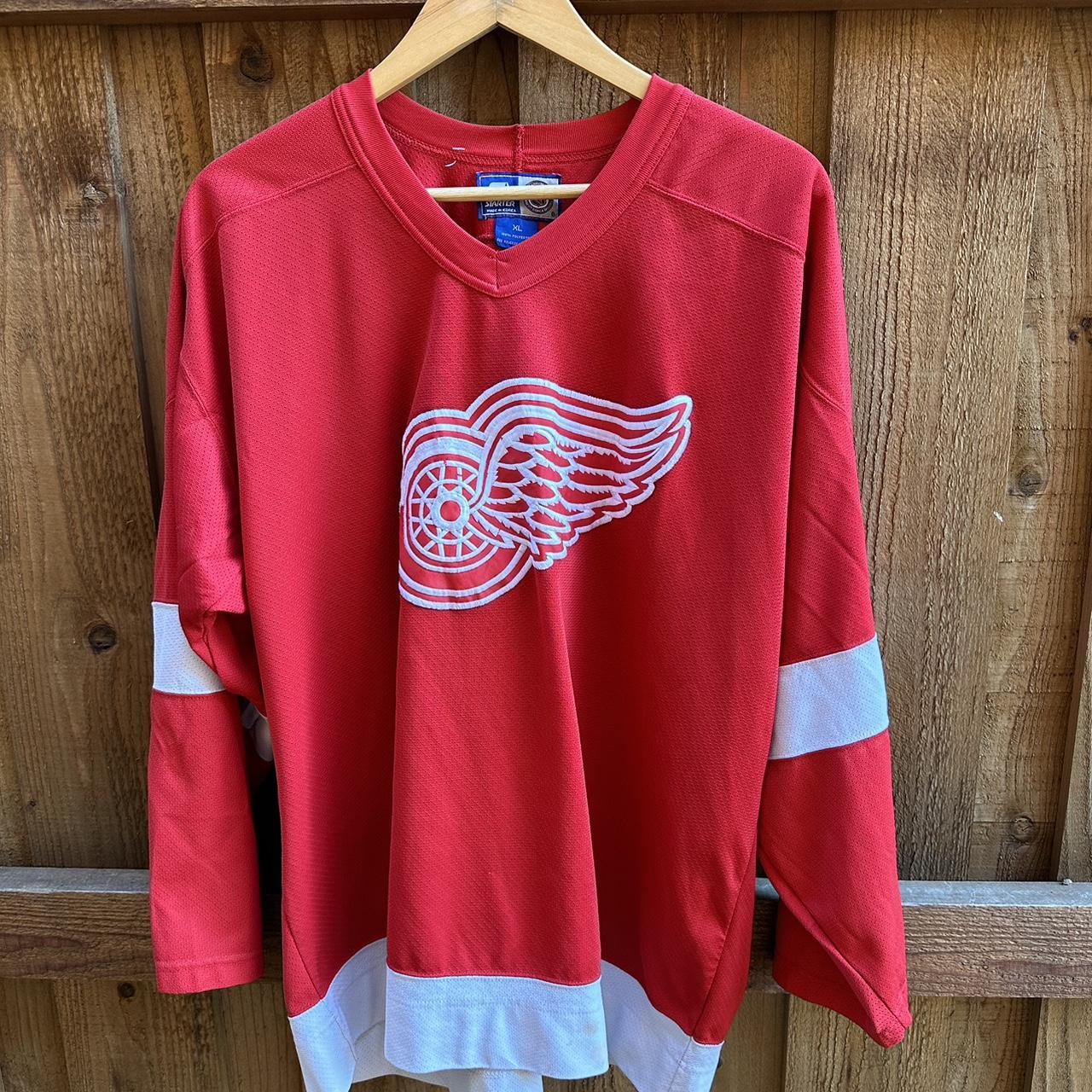 Vintage Detroit Red Wings Starter Hockey Jersey Size Large White