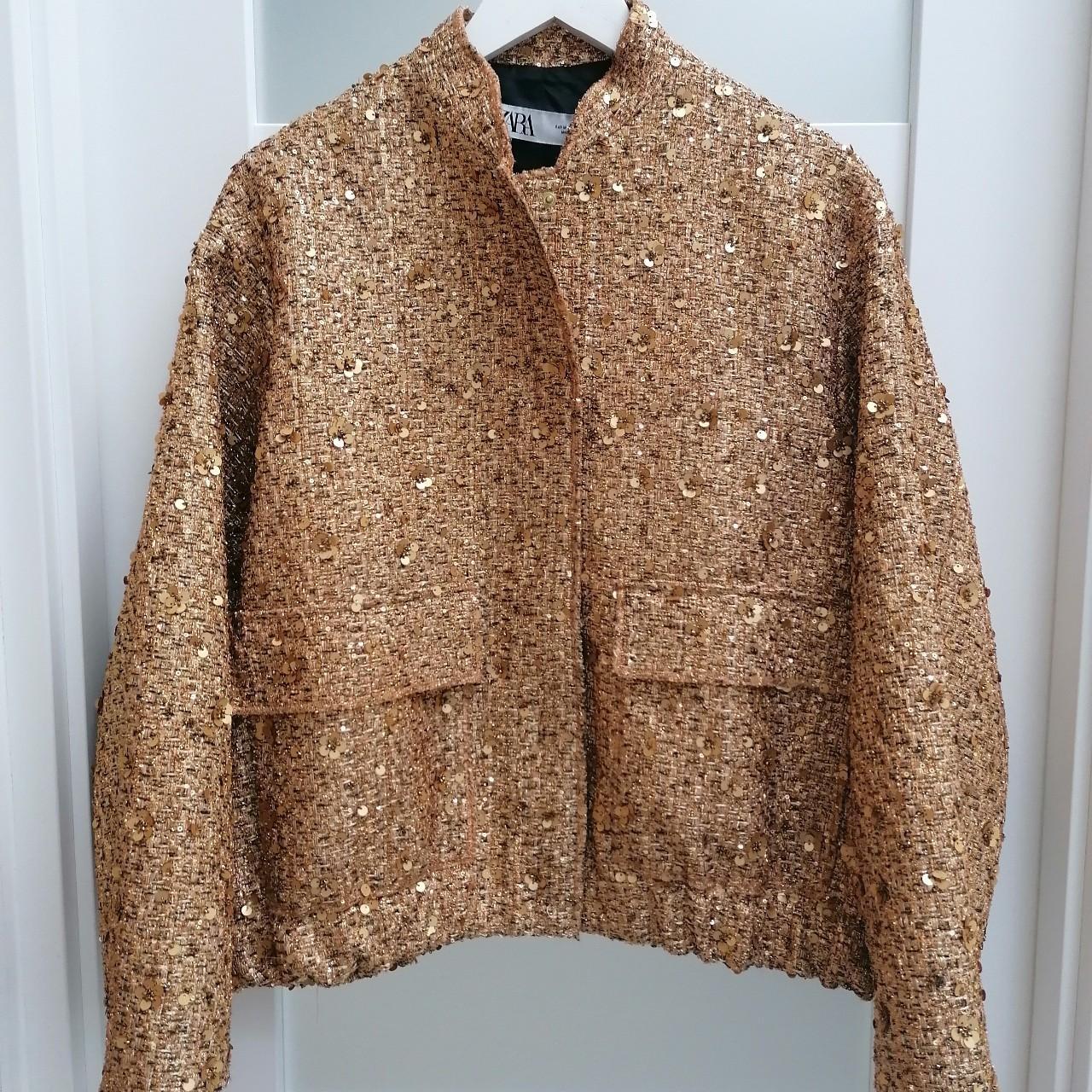 ⛄ZARA SEQUINED VIRAL JACKET ZW - Depop