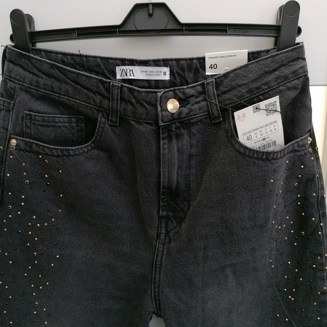 ⛄ZARA Z1975 STRIGHT HIGH-WAIST CROPPED BEADED | Depop