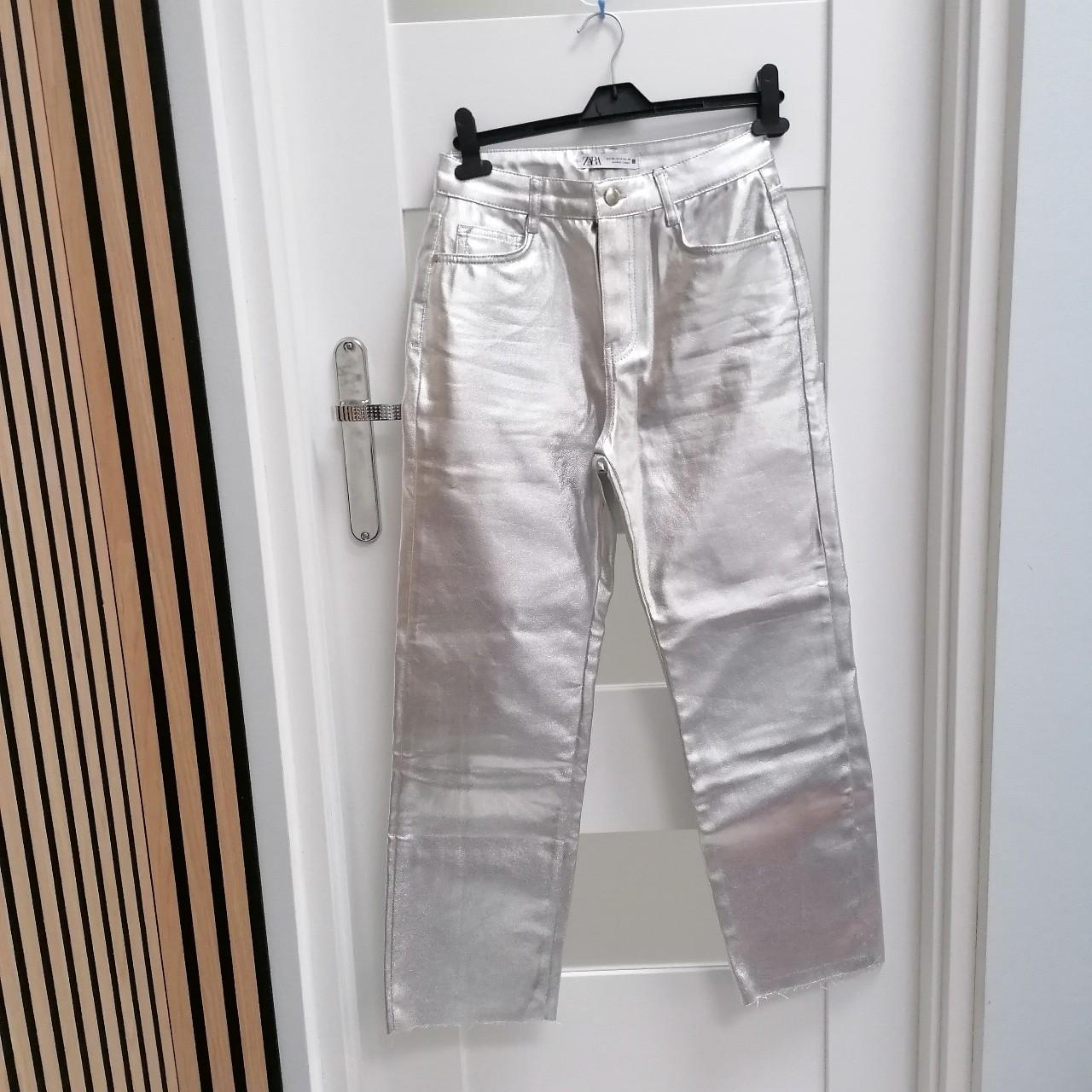 その他 ei ⛄Z1975 STRAIGHT-CUT HIGH-WAIST METALLIC | Depop