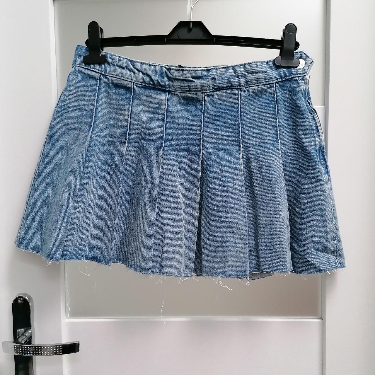 Pleated denim skirt zara hotsell