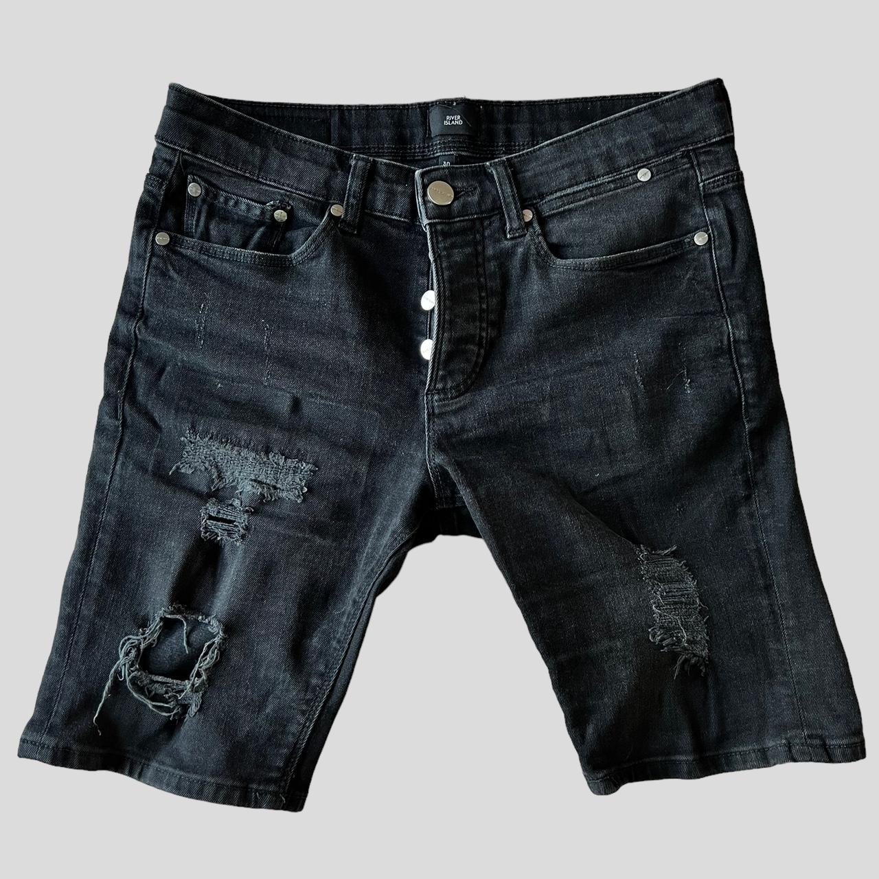 Men’s River Island distressed ripped denim shorts... Depop