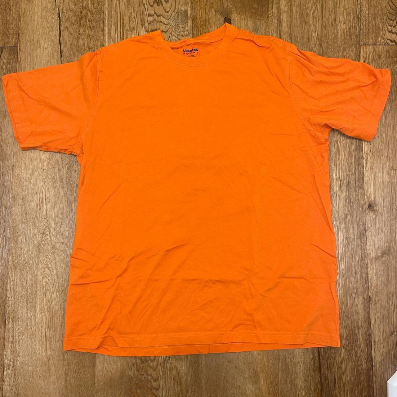 lands’ end blank orange t shirt Men size large 26”... Depop