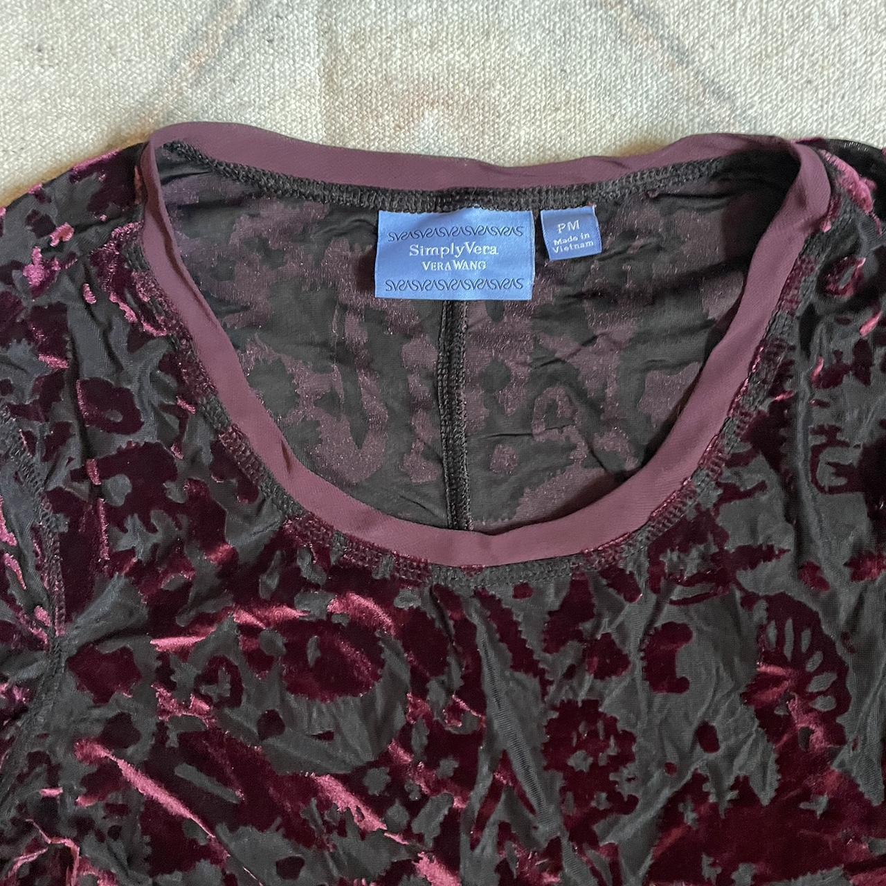 Vera Wang Women's Burgundy Shirt | Depop