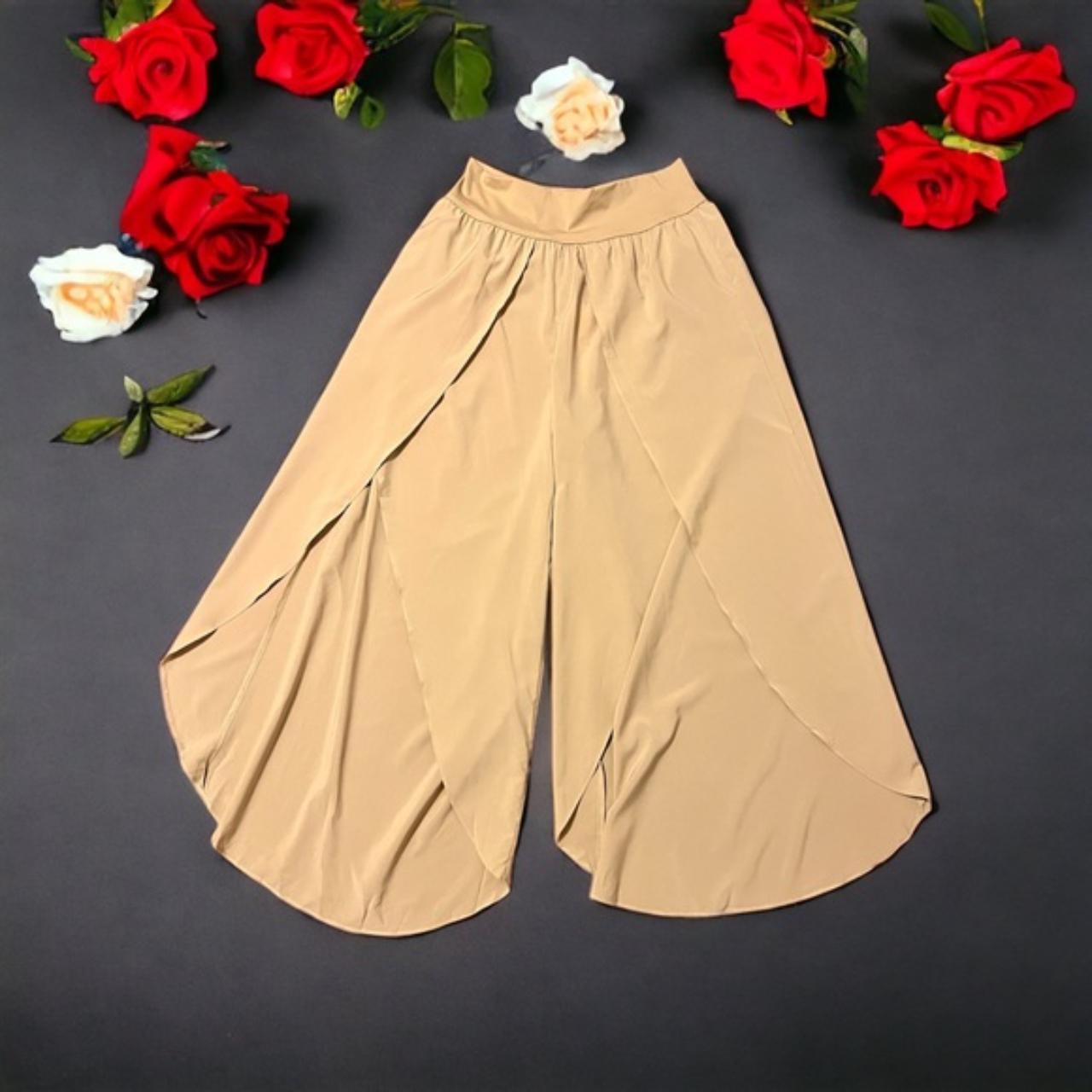 Breezeful™ High Waisted Back Waistband Pocket Palazzo Flowy Split Wide Leg  2-in-1 Quick Dry Casual Pants