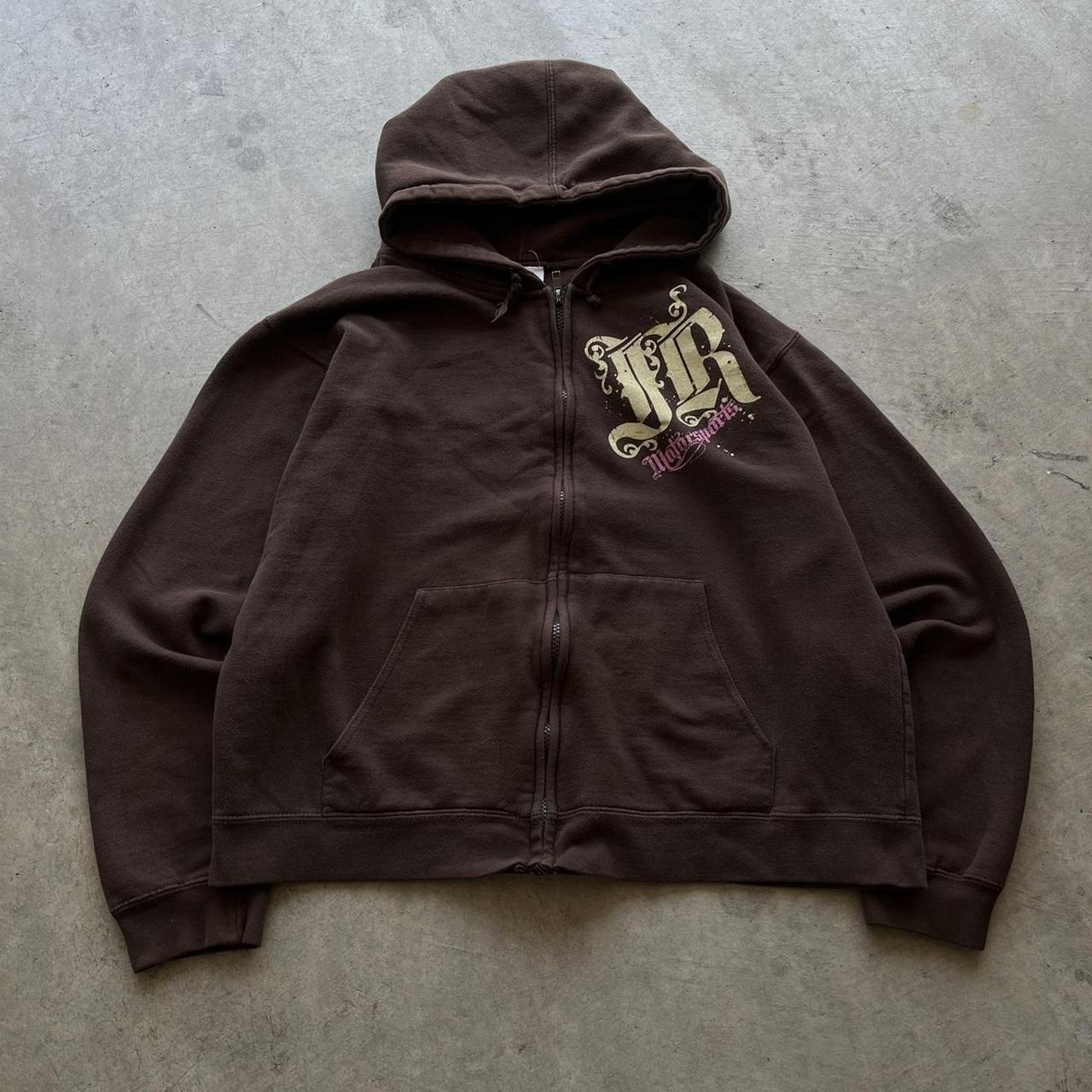 Y2k grunge skate zip up hoodie vintage hoodie from... Depop