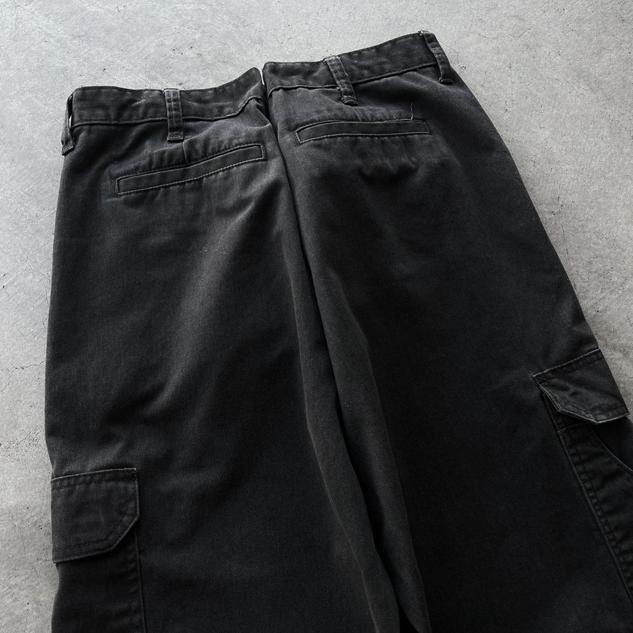 Y2k grunge baggy black cargos 2000s baggy black... - Depop