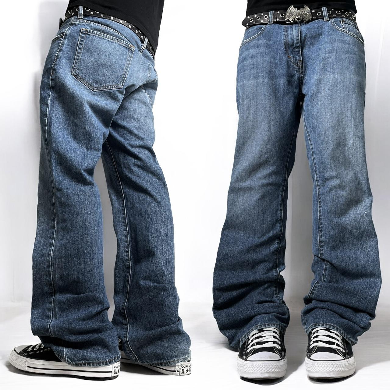 Y2K grunge baggy bootcut jeans Grunge style jeans | Depop Y2K grunge baggy bootcut jeans Grunge style jeans | Depop