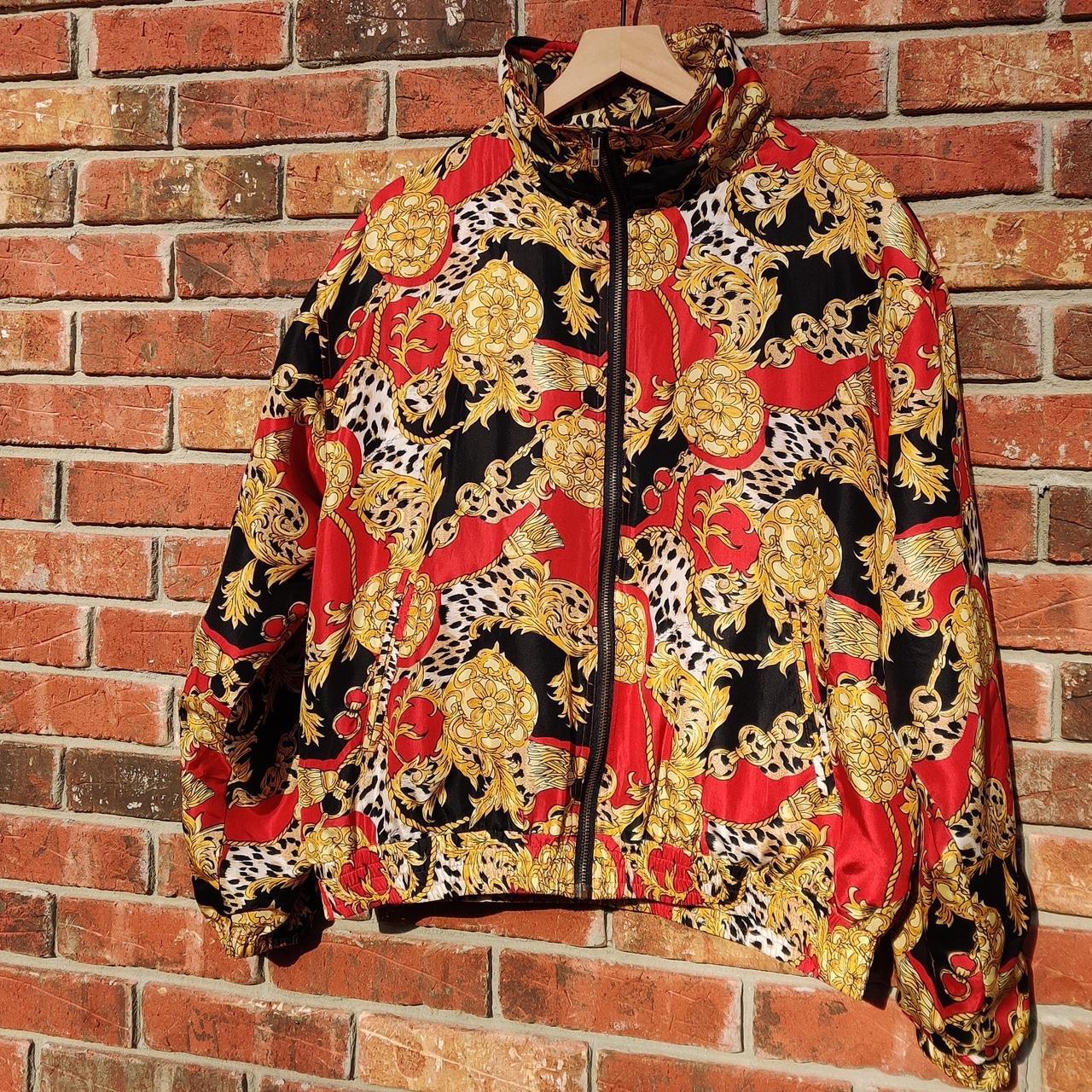 Women's Red and Gold Jacket Depop