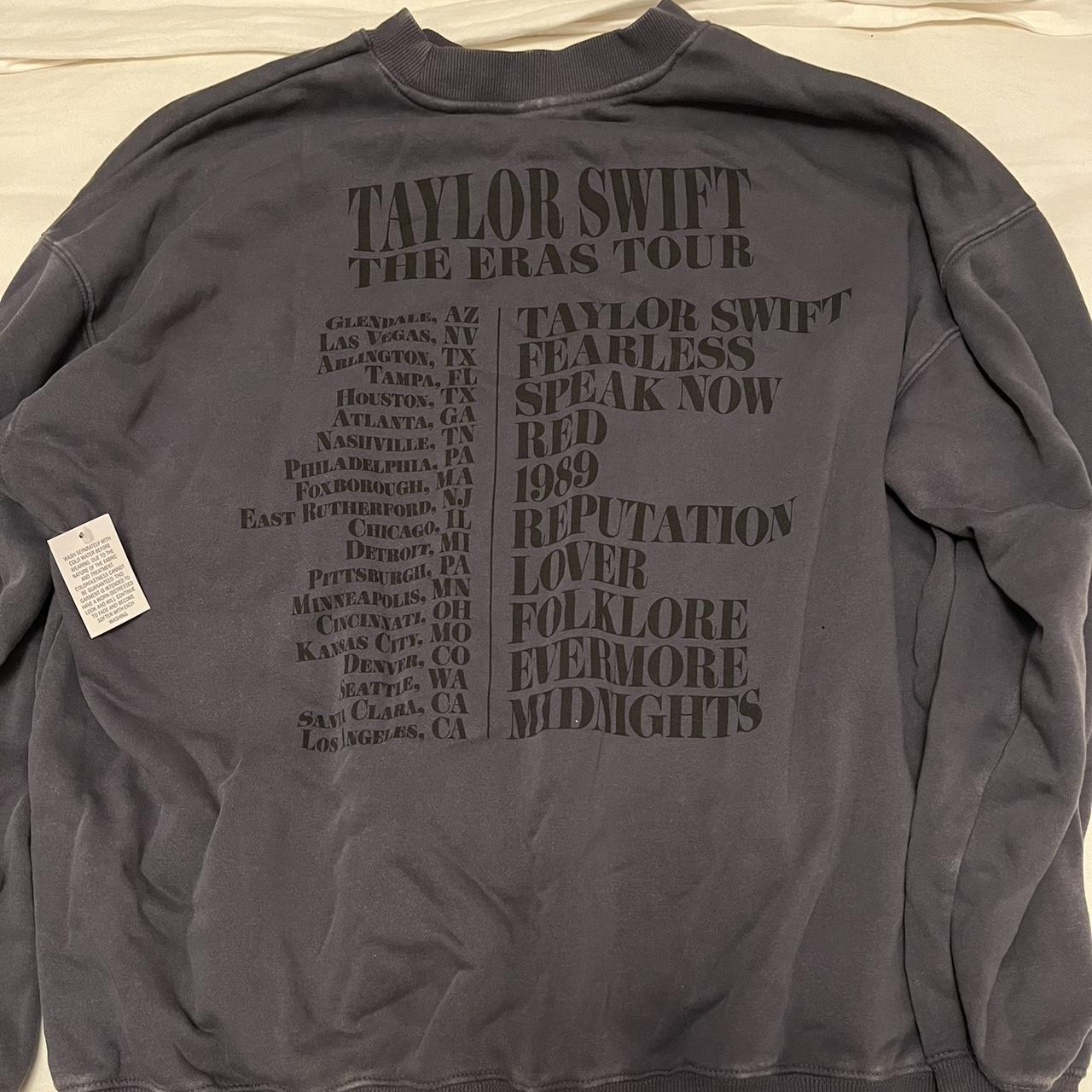 taylor swift the eras tour blue crewneck, size... - Depop