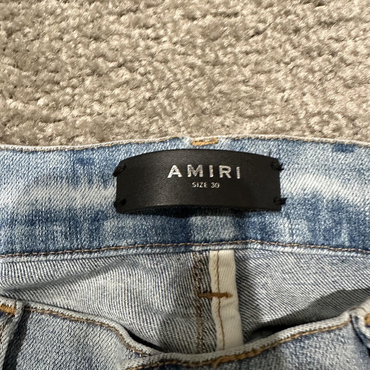 Worn once size 30 light wash amiri jeans. - Depop