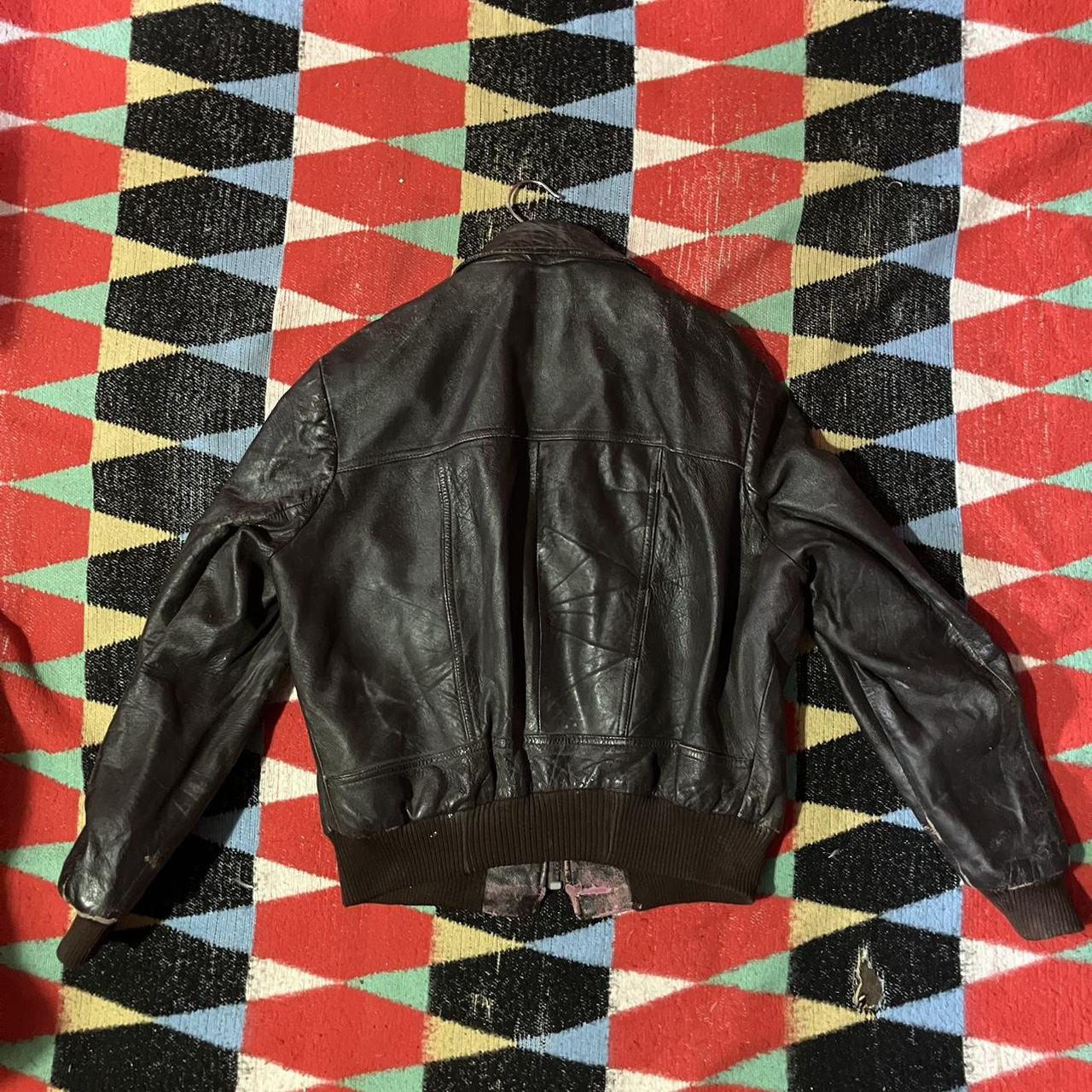 Vintage Brown YKK Leather Jacket 90’s Size... Depop