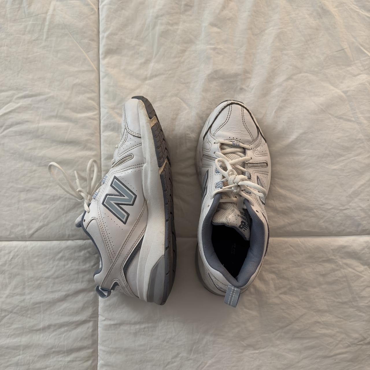 NO PAYPAL New Balance 608 in white and light blue!... - Depop
