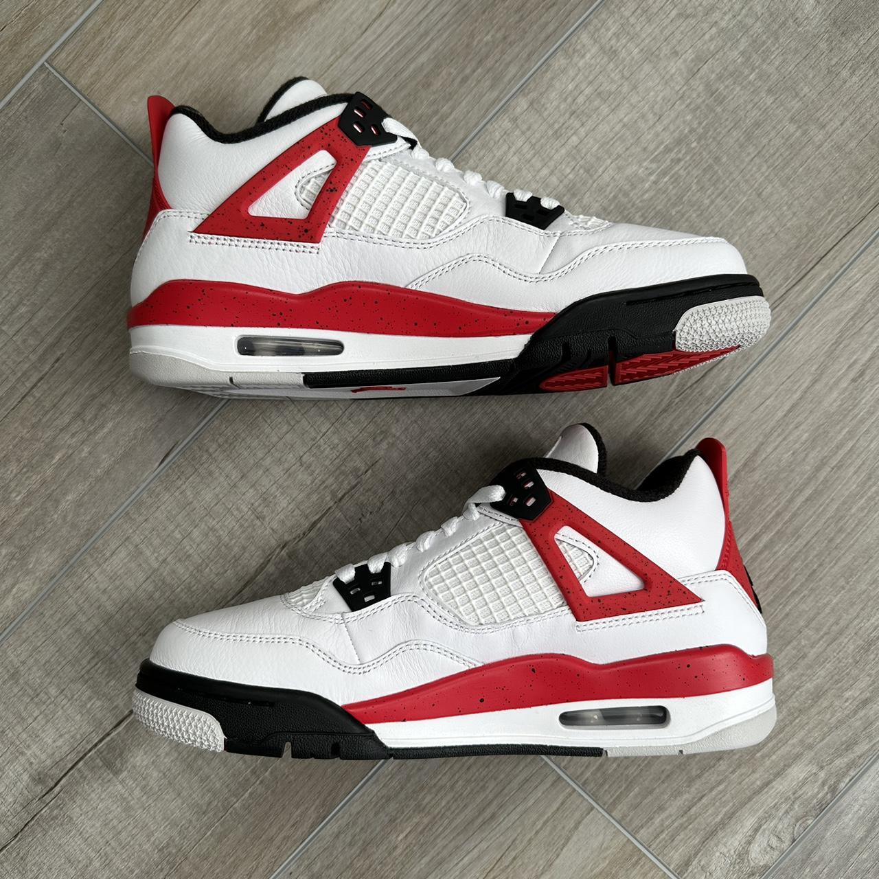 Nike Air Jordan 4 Retro (GS) 'Red Cement' 7Y - Depop