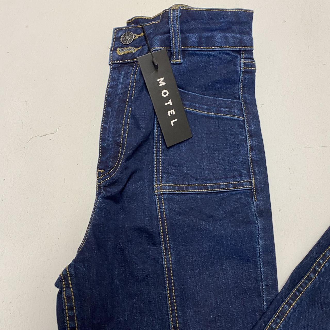 Motel Rocks seam split jeans in indigo blue Please... - Depop