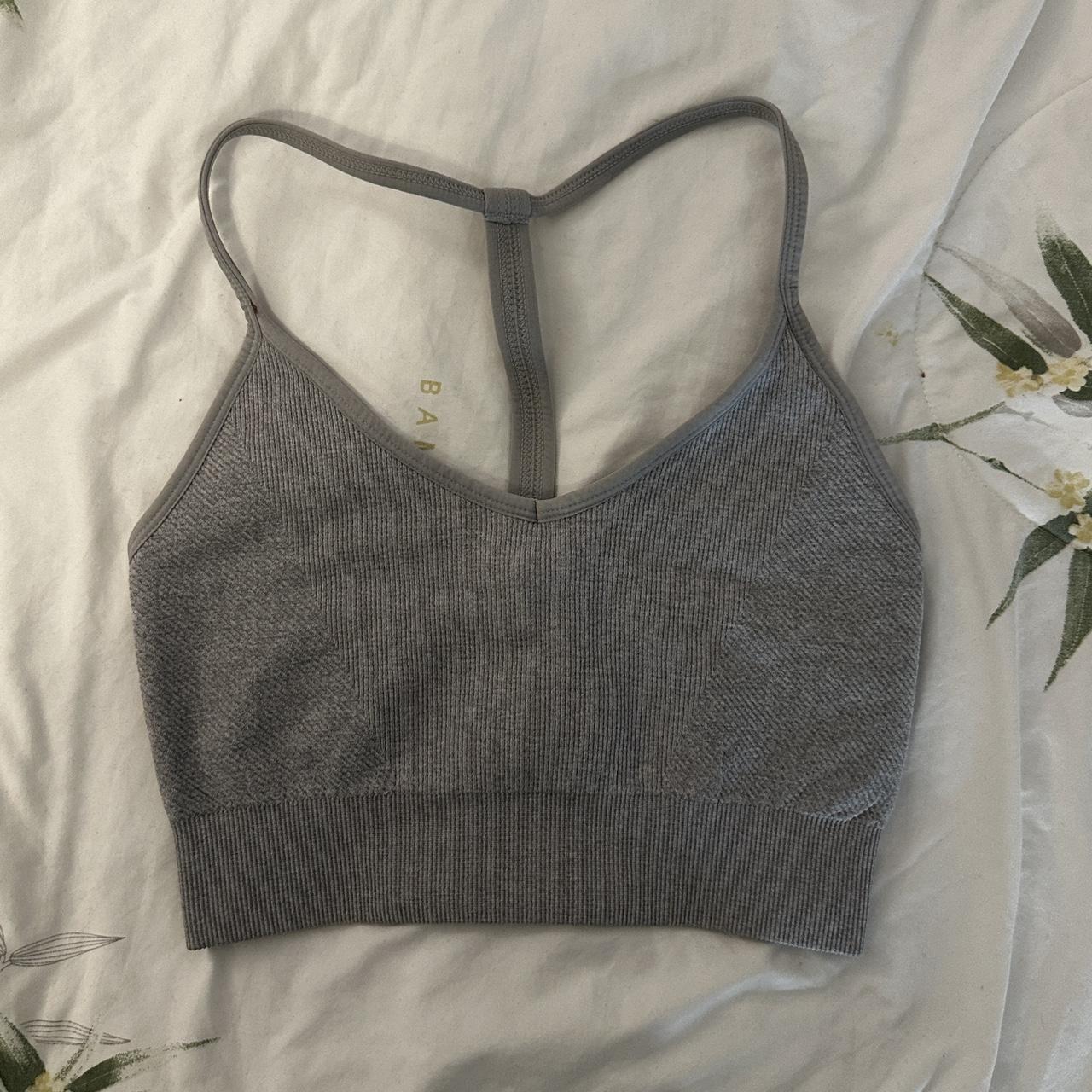 yogalicious grey workout top size S good support... Depop