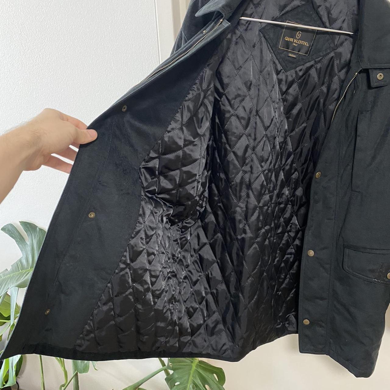 gianni valentino black coat size medium internal... - Depop