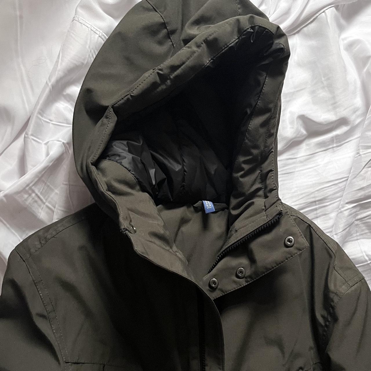 Olive Green Puffer Jacket Long Army Green Size S... Depop