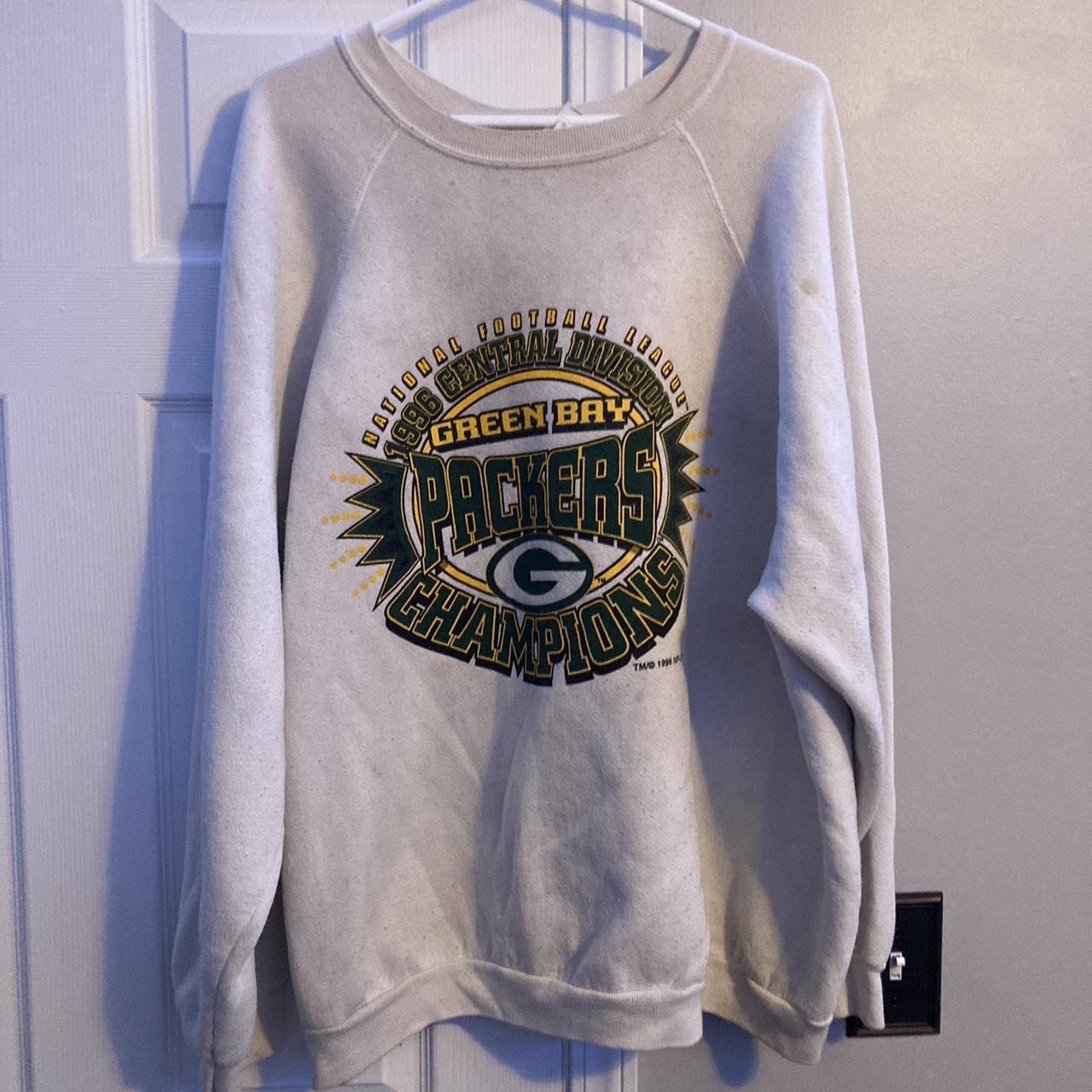 Vtg Logo 7 Green Bay Packers Graphic T Shirt Superbowl Champs White Mens  Size XL