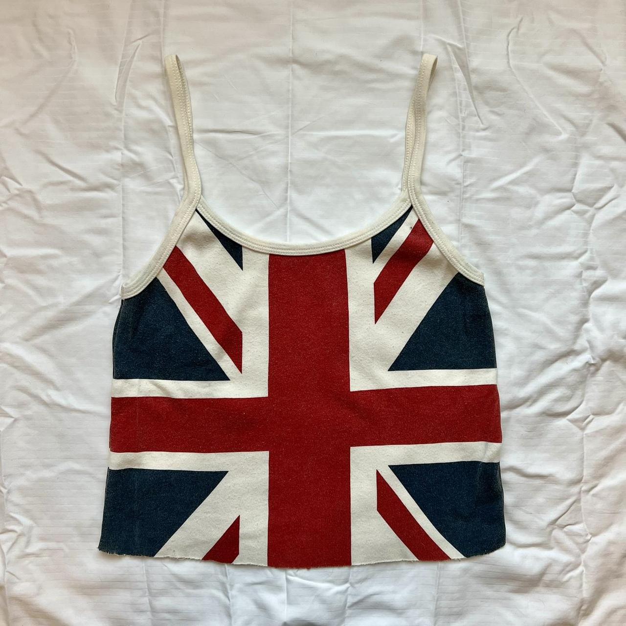 brandy melville union jack tank worn a few times,... Depop
