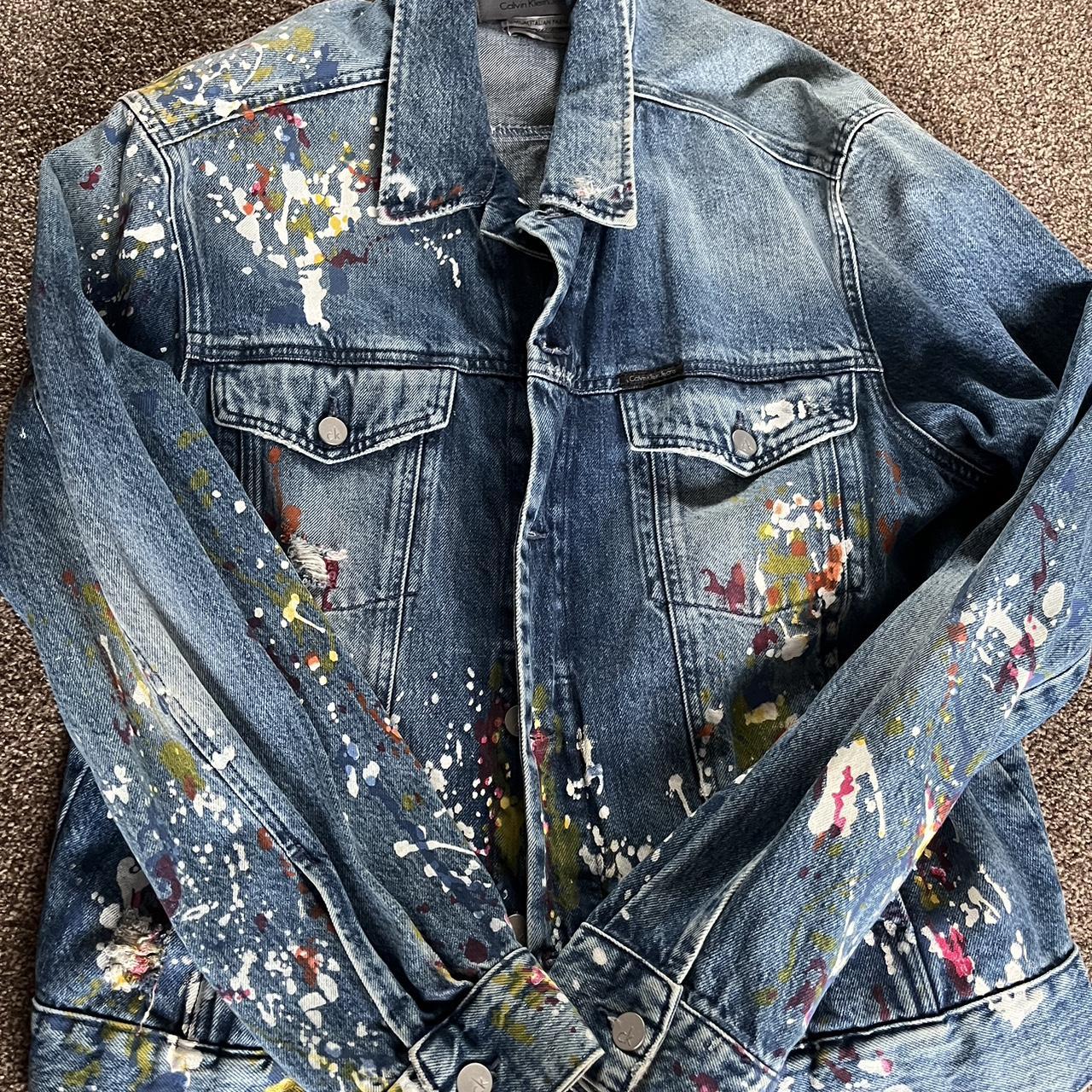 Calvin klein paint splatter jacket size large