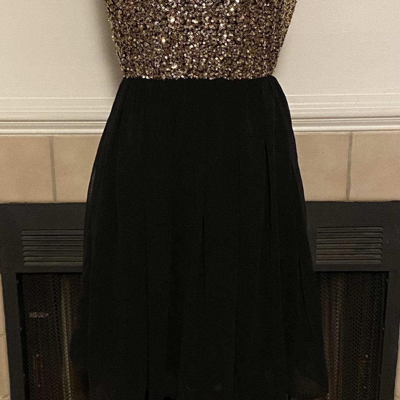 Black top gold bottom clearance dress