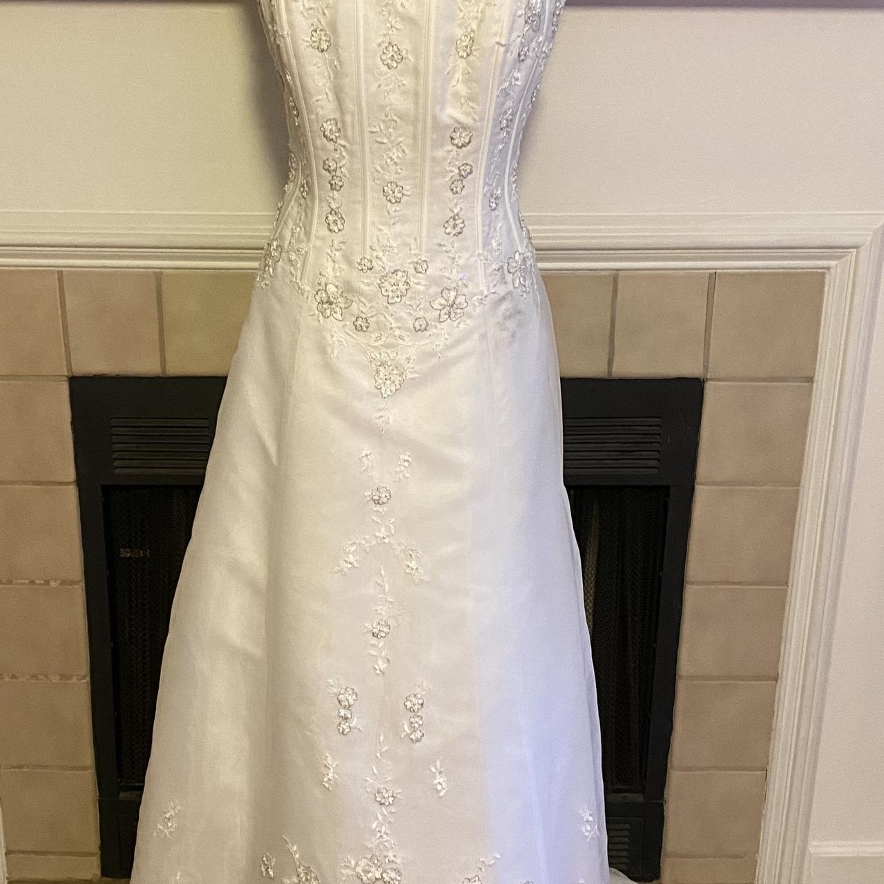 David's bridal lace on sale halter wedding dress