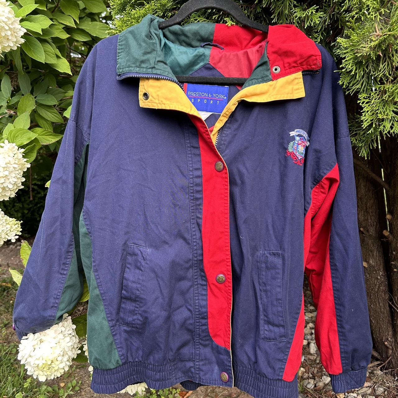 Vintage 90s colorblock jacket navy red green