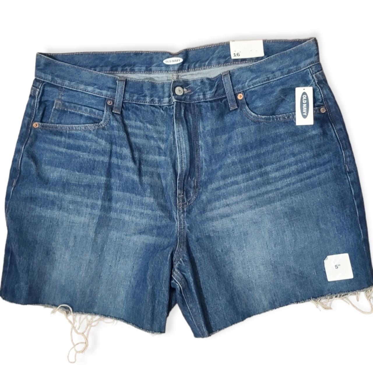 Old Navy | Cut Off Denim Shorts Sz 16 Medium Dark... - Depop