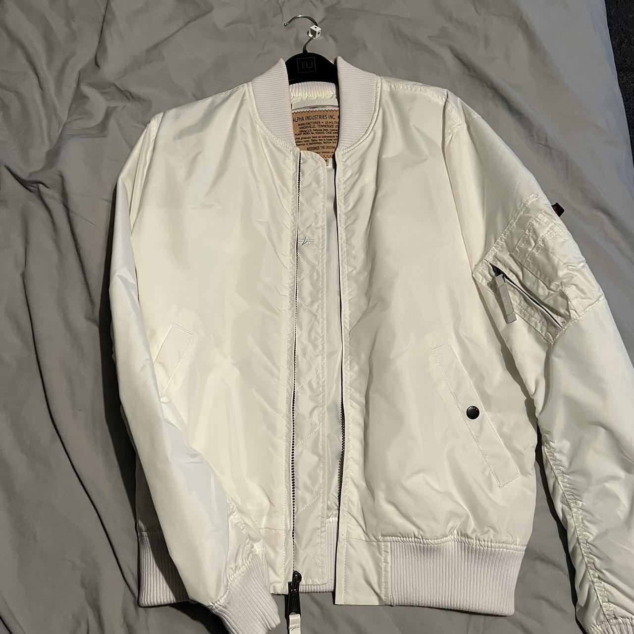 Alpha Industries Men's White Jacket | Depop