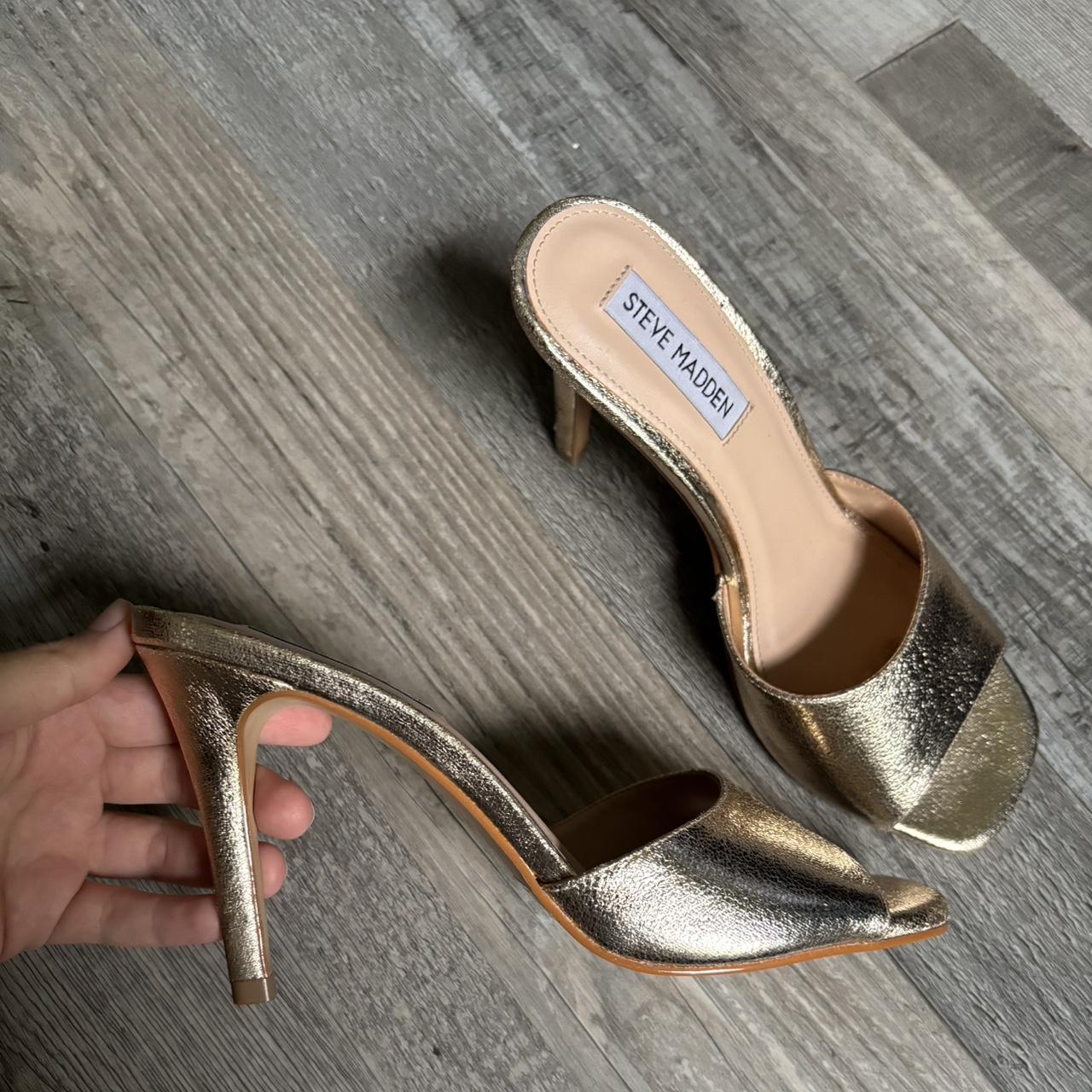 Steve madden gold mules on sale