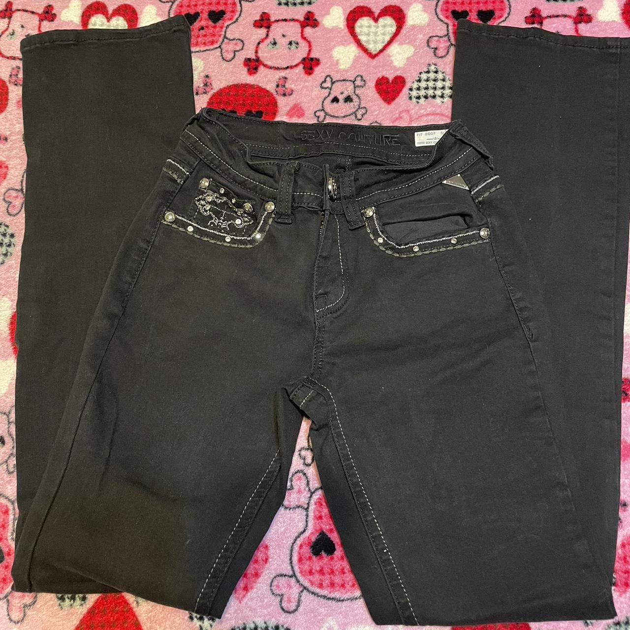 Sexy couture mid rise straight leg black jeans Size... Depop